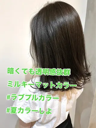 ミディアム カラー ヘアアレンジ メンズ ネイル マツエク・マツパ 夜23時まで予約🉑 reverieあきらのヘアスタイル