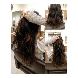 ロング カラー 土屋 ゆうこのヘアスタイル