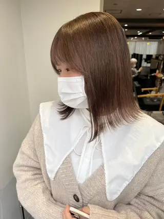 ミディアム カラー ダメージレス ストレート🌺那波のヘアスタイル