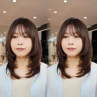 ミディアム 💜ウルフカット/ 縮毛矯正/Reinaのヘアスタイル