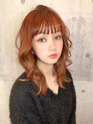 セミロング カラー パーマ メンズ縮毛矯正 細谷碧海のヘアスタイル