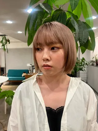 ショート カラー うる艶カラー/恵比寿 ベージュ/丸山陽平のヘアスタイル