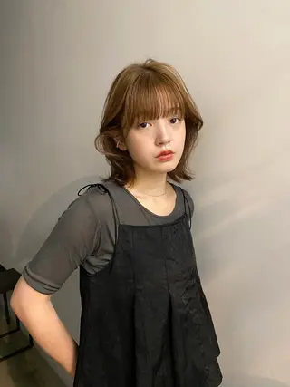 ミディアム カラー やました もえかのヘアスタイル