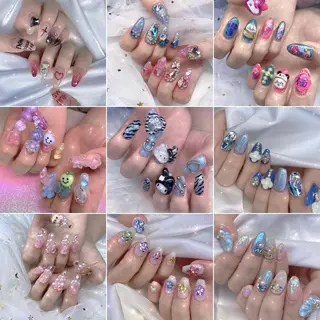 ネイル 渋谷／チップ長さ出し 👑アプレgel-xのネイルデザイン