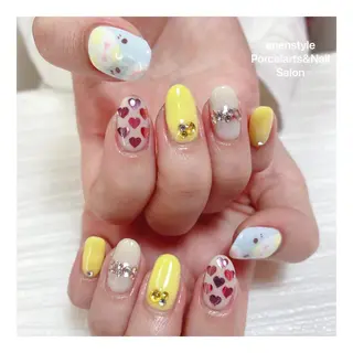 ミディアム ネイル 🐾enen style 🐾のネイルデザイン