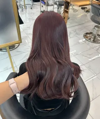 ロング カラー 𝑨𝑲𝑶 🍒/ 盛れる韓国ヘアのヘアスタイル