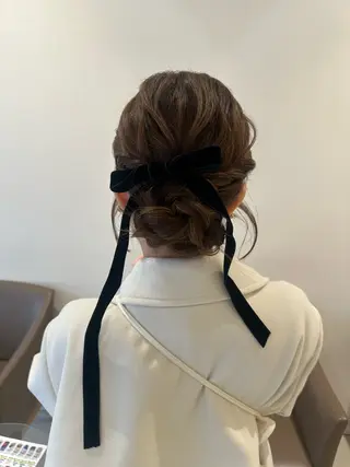 ロング カラー ヘアアレンジ タイトボブ個性派カラ ーAKANEのヘアスタイル