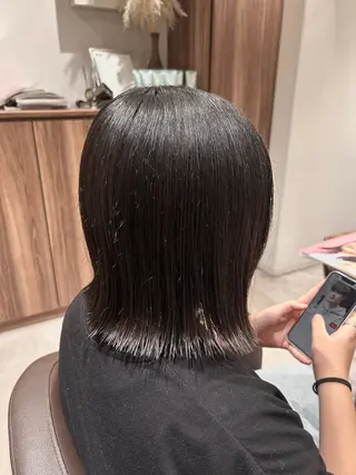 ミディアム Chimomo 🩵ྀི縮毛矯正のヘアスタイル