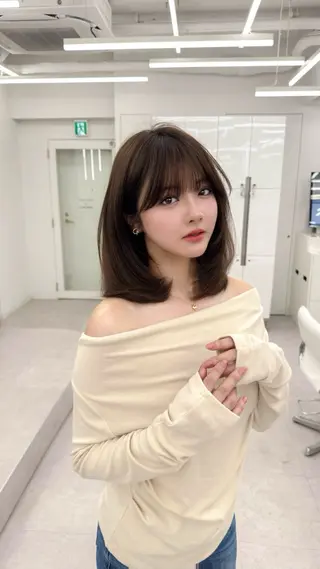 ミディアム カラー ヘアアレンジ 顔周り&ミディアム 特化/池袋/kokiのヘアスタイル