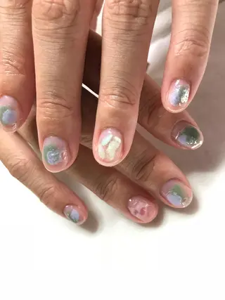 セミロング ネイル マツエク・マツパ Sunny side nailのネイルデザイン