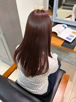 ロング カラー ホナミ🤎艶カラー/ アレンジ/縮毛矯正のヘアスタイル