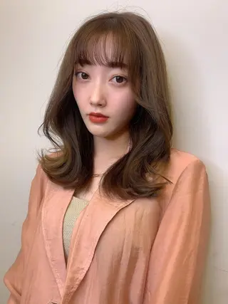ミディアム カラー 透明感カラー✂︎ /縮毛矯正/YUKAのヘアスタイル