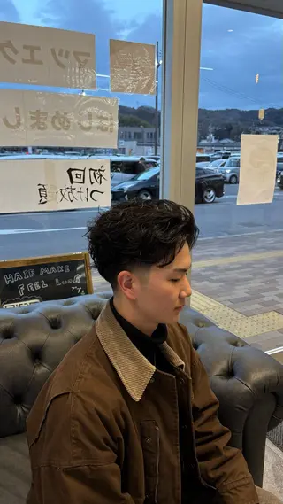 ミディアム パーマ メンズ lua店 Yugo(河野有吾)のヘアスタイル