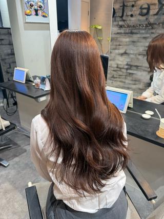 セミロング カラー ヘアアレンジ 髪質改善🫧縮毛矯正 ハイトーン/れんのヘアスタイル