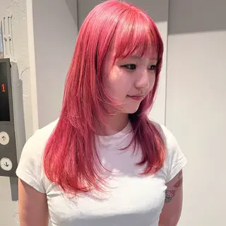 セミロング カラー オタク美容師🛍/ 酸性ストレート/艶髪のヘアスタイル