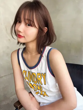 ミディアム カラー RUKA 美容院×ネイリストのヘアスタイル