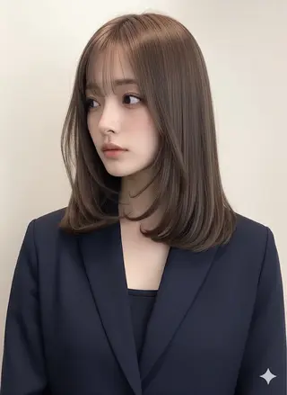 セミロング 髪質改善/艶カラー /光吉洋平のヘアスタイル