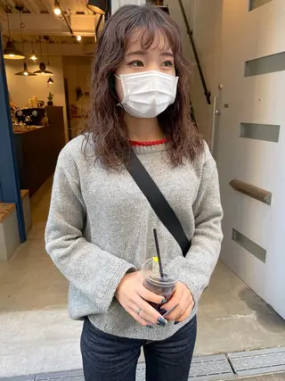 ミディアム パーマ やまさきえりこ ニュアンスパーマのヘアスタイル