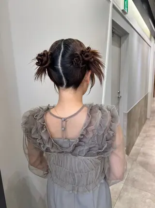 ミディアム ヘアアレンジ 三輪 恭平のヘアスタイル