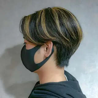 ミディアム カラー メンズ メンズ💈毛流れパー マ✨メンズカット吉田のヘアスタイル