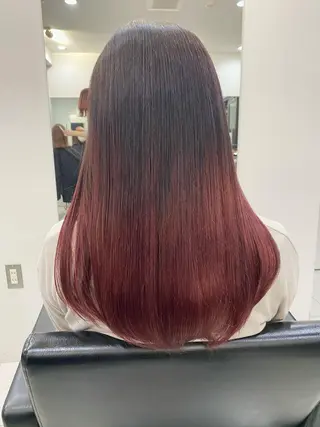 ロング カラー レイヤーカット 赤み消し　店長/大和のヘアスタイル