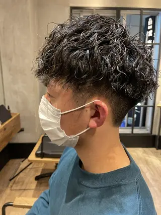 ショート メンズ パーマ メンズ特化 TAKE高崎のヘアスタイル