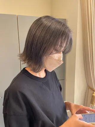 ミディアム カラー 大人のボブパーマ ˗ˋˏairiˎˊ˗のヘアスタイル