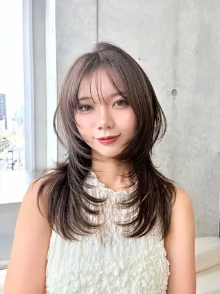 ロング 大宮🤍縮毛矯正 レイヤー🪽なるのヘアスタイル