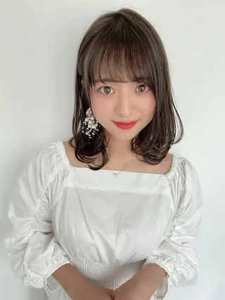 ミディアム カラー ヘアアレンジ 女性が憧れる ショート/角田愛和のヘアスタイル