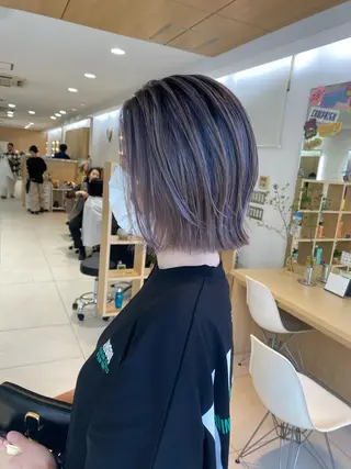 ミディアム カラー ハイトーン/メンズ 水野翔太のヘアスタイル