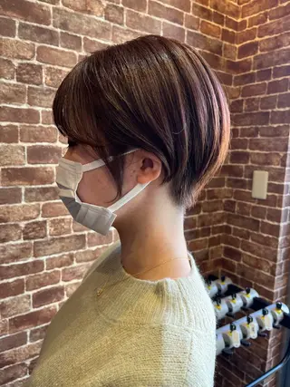 ショート カラー パーマ ヘアアレンジ メンズ キッズ ネイル マツエク・マツパ アイブロウ 久木原 ゆりのヘアスタイル