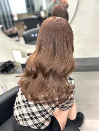 ロング カラー ヘアアレンジ 新宿⌇韓国風ヘア ⌇透明感カラーのヘアスタイル