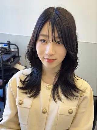 セミロング カラー 韓国ヘア🇰🇷 スズキのヘアスタイル