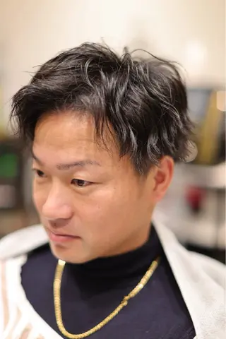 ミディアム パーマ メンズ メンズカット✂️/ パーマ🪢/金敷幸作のヘアスタイル