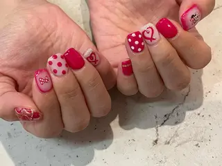 ネイル 韓国/ワンホン/長さ 出しつけ放題🎀のネイルデザイン