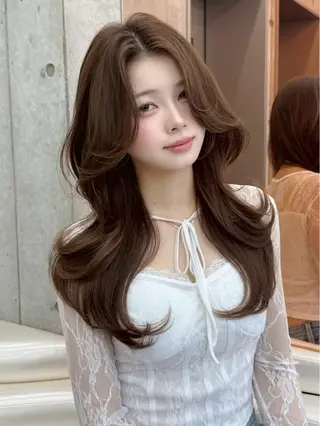 ロング 大宮🤍縮毛矯正 レイヤー🪽なるのヘアスタイル