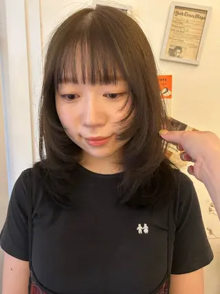 ミディアム カラー maho/垢抜け パーマカラーのヘアスタイル