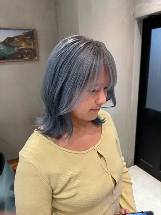セミロング 新宿/顔周りカット +レイヤー＝しずく♩のヘアスタイル