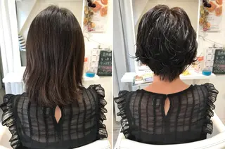 ショート カラー パーマ タジマ ヤスヒサのヘアスタイル