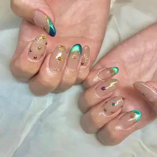 セミロング カラー パーマ ヘアアレンジ メンズ キッズ ネイル マツエク・マツパ アイブロウ el. by Aoのネイルデザイン