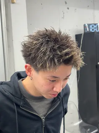 ショート メンズ 🌀メンズパーマ/シ ョート/きらり🌀のヘアスタイル