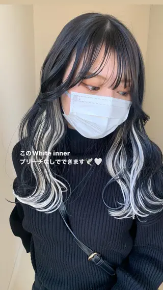 セミロング カラー 本間 結衣のヘアスタイル