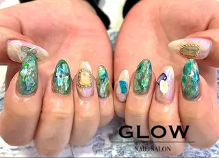 ロング ネイル NAIL SALON GLOWのネイルデザイン