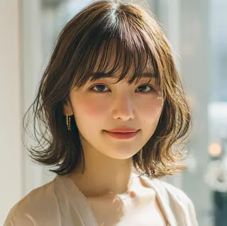 ミディアム ✨透明感カラー✨ ☘️くすみカラー☘️のヘアスタイル