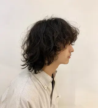 ミディアム パーマ ヘアアレンジ メンズ 〽️magico/ ウルフDaiki〽️のヘアスタイル