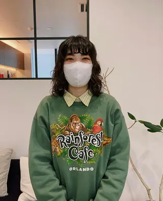 ミディアム パーマ ショート& パーマ　坂本のヘアスタイル