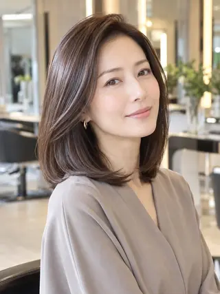 ミディアム 西山竜一 /垢抜け大人髪のヘアスタイル