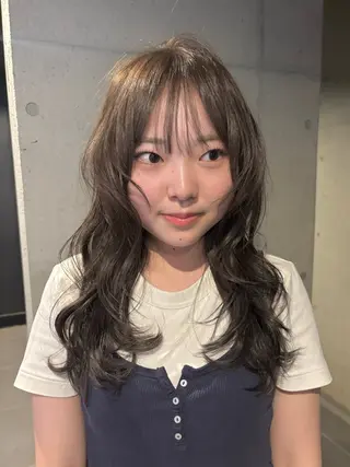 セミロング カラー 韓国レイヤー/透明感 カラー/RIN🎀のヘアスタイル