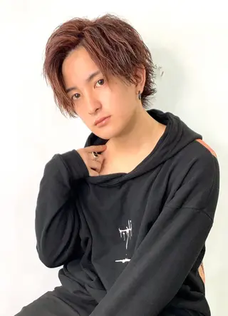 ショート カラー パーマ メンズ メンズ縮毛矯正 細谷碧海のヘアスタイル