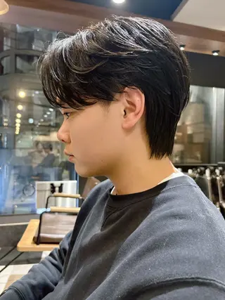 ショート ✂️メンズ センターパート✨陽気のヘアスタイル